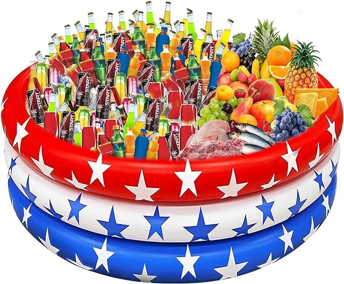 American Flag Inflatable Serving Bar Ice Party Cooler,130+ Cans Large Capacity Cooler Tray Food D... | Amazon (US)