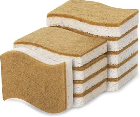 Foamstar Natural Sponges-10 Pack, Eco Friendly Non-Scratch Scrub Sponge for Kitchen, Biodegradabl... | Amazon (US)