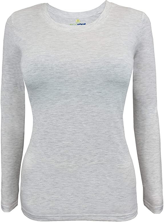 Natural Uniforms Women's Under Scrub Tee Crew Neck Long Sleeve T-Shirt | Amazon (US)