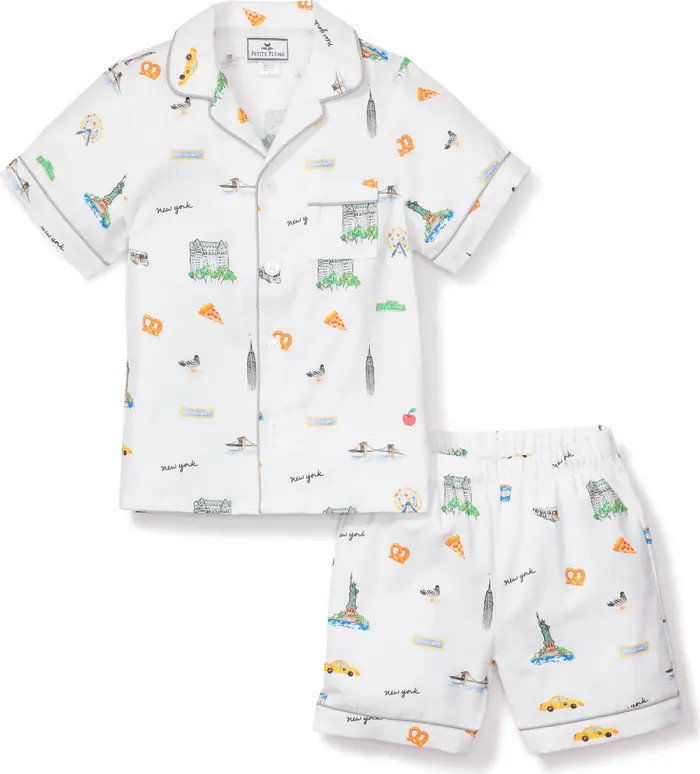 Petite Plume Kids' New York Two-Piece Short Pajamas | Nordstrom | Nordstrom