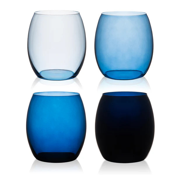 Les Nuages Blue Ombré Glasses Set of 4 | Caskata