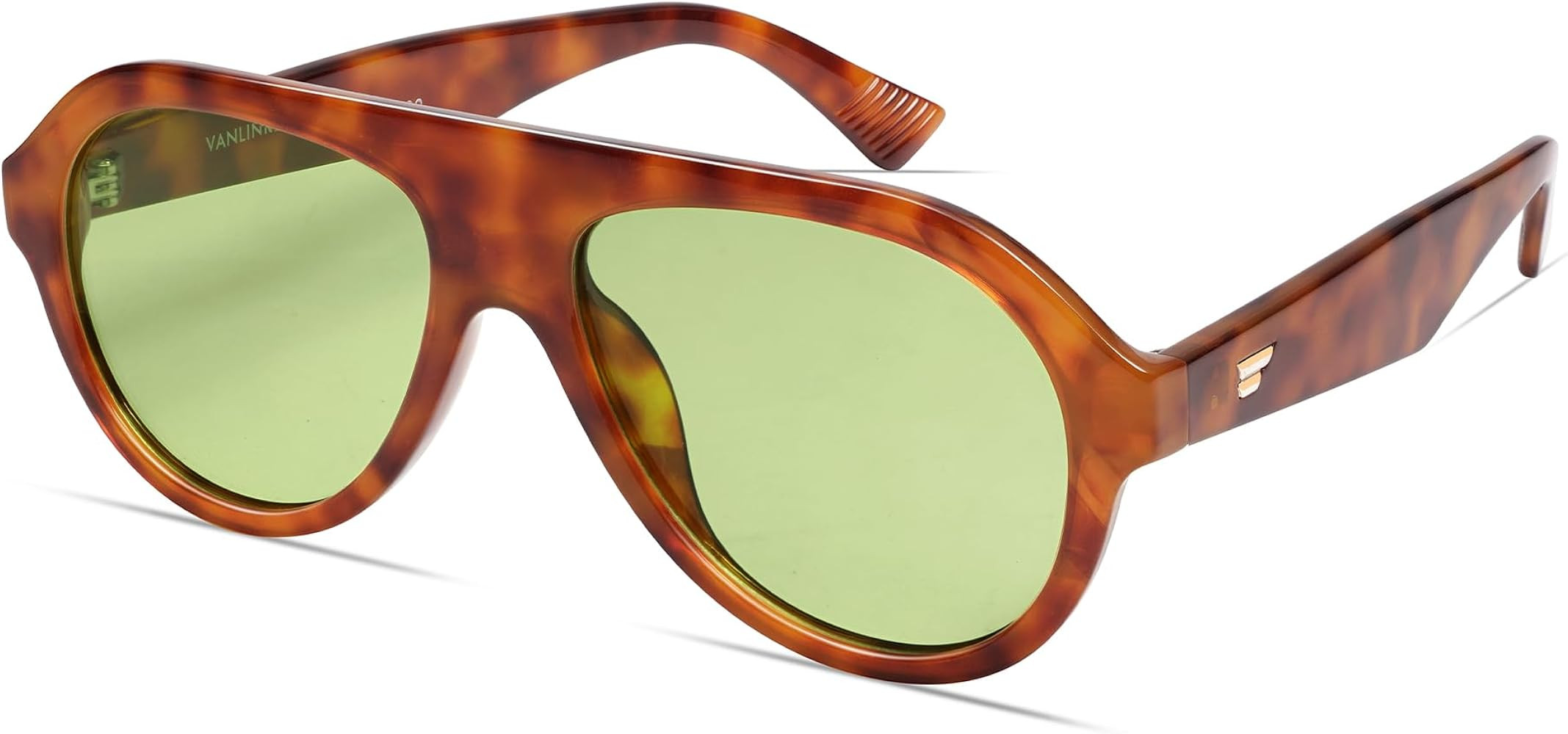 VANLINKER Retro Aviator Polarized Sunglasses for Men Women Trendy 70s Vintage Plastic Frame Sun G... | Amazon (US)