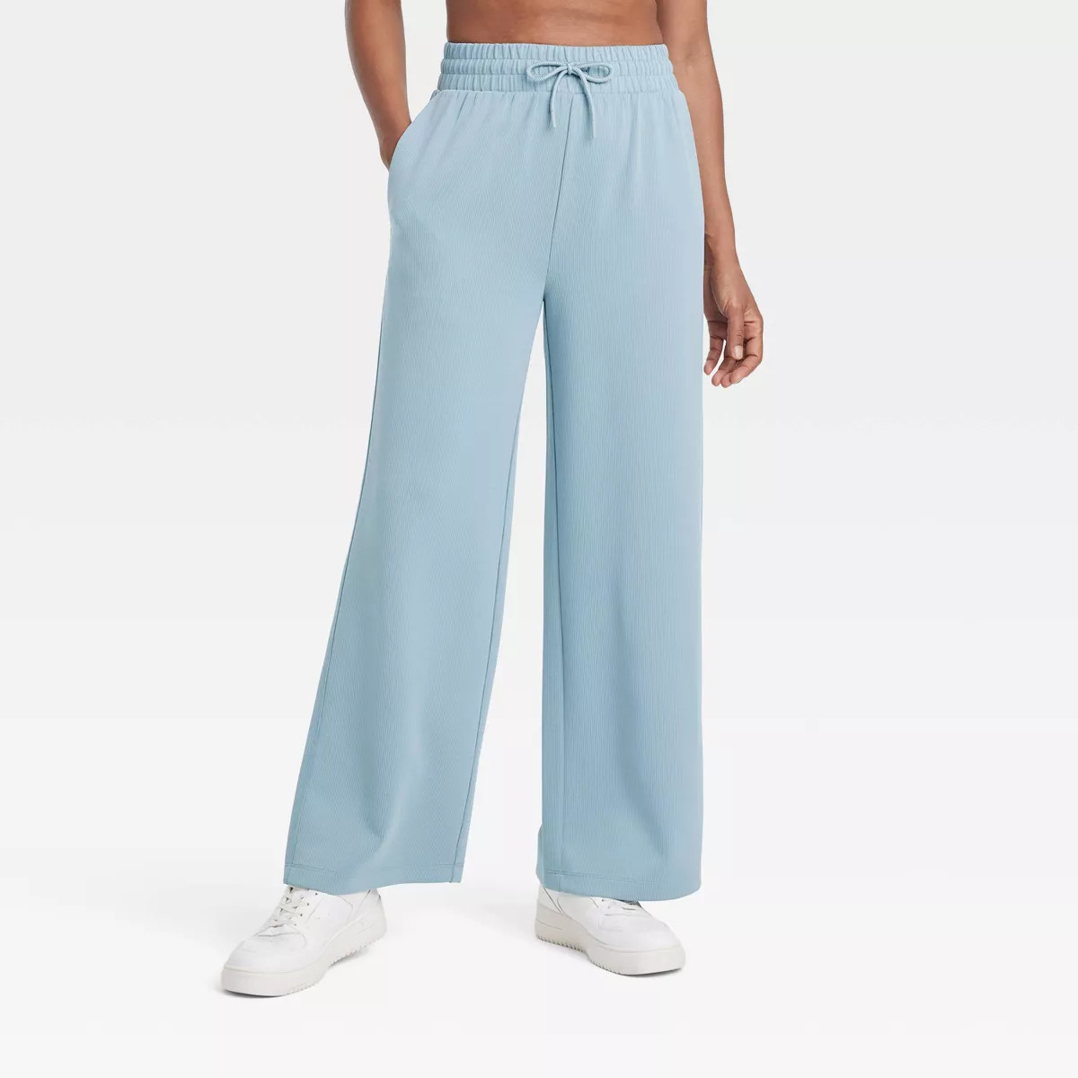 Women's Airy Sleek Ribbed High-Rise Wide Leg Pants - All In Motion™ | Target