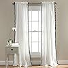 Lush Decor Pom Curtain | Textured, Solid Color Shabby Chic Style Window Panel Drape for Living, D... | Amazon (US)