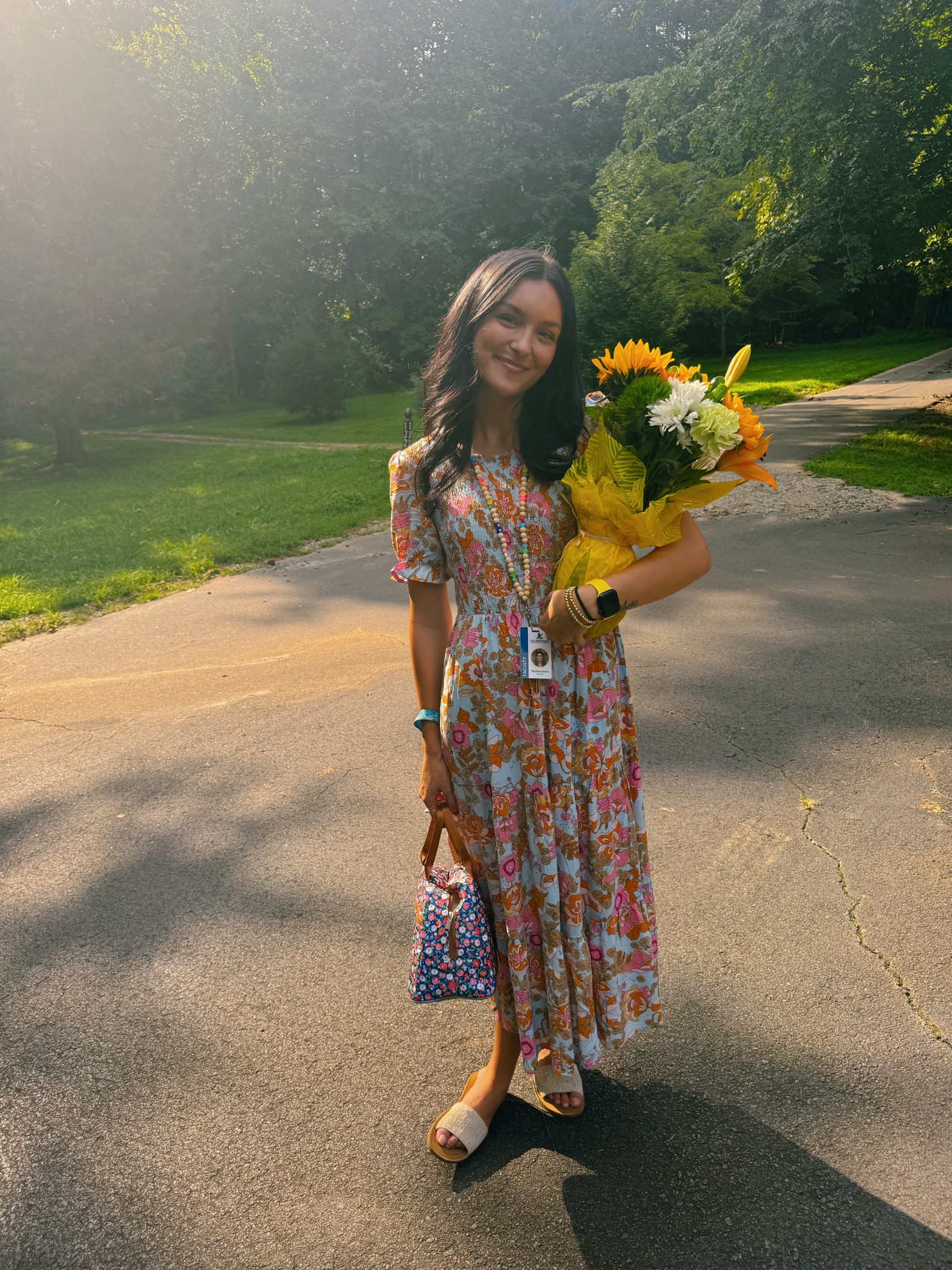 teacher outfits teacher style summer midi dress 
