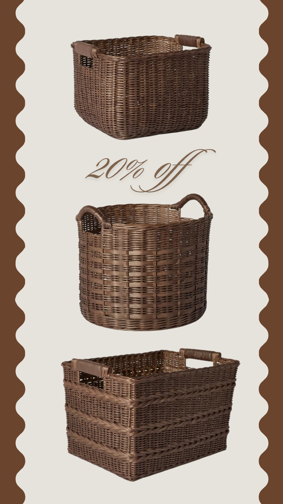 The prettiest wicker baskets 🧺 are 20% off at target right now 🎯 I love that these are dark brown! 

#LTKHome #LTKStyleTip #LTKSaleAlert