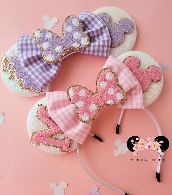 Lilac or Pink Disney Mode Chenille Patch Minnie Ears Patch | Etsy | Etsy (US)