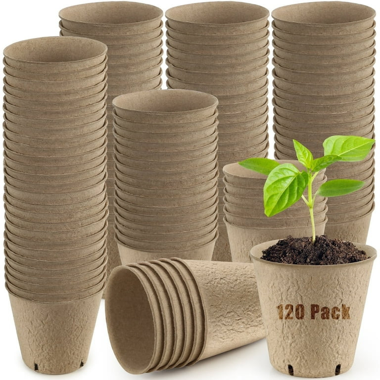 Fabulas 120 Pack Peat Pots for Seedlings, 3.15 Inch Biodegradable Seed Starter Planting Pots for ... | Walmart (US)