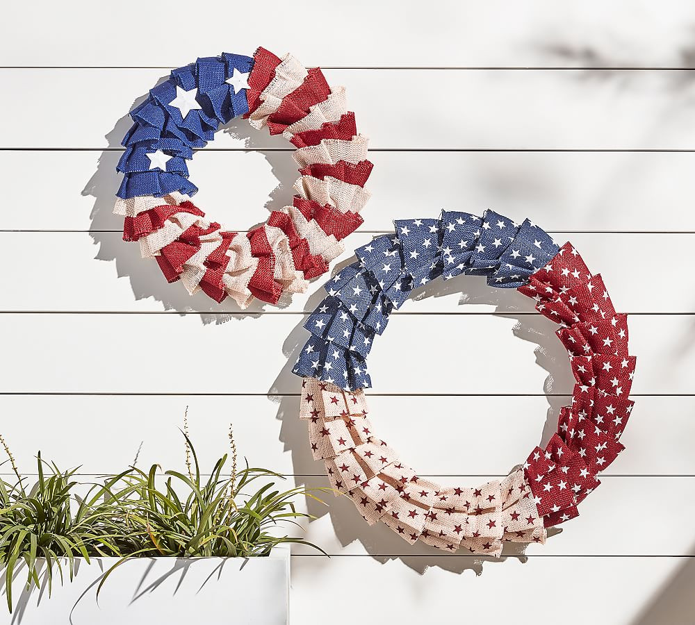 Liberty Handcrafted Burlap Wreath PinterestFacebookXCopy LinkEmailPrint | Pottery Barn (US)