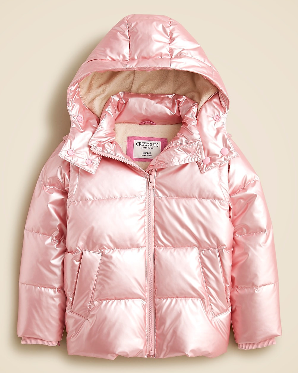 Girls' classic metallic puffer jacket with PrimaLoft® | J. Crew US