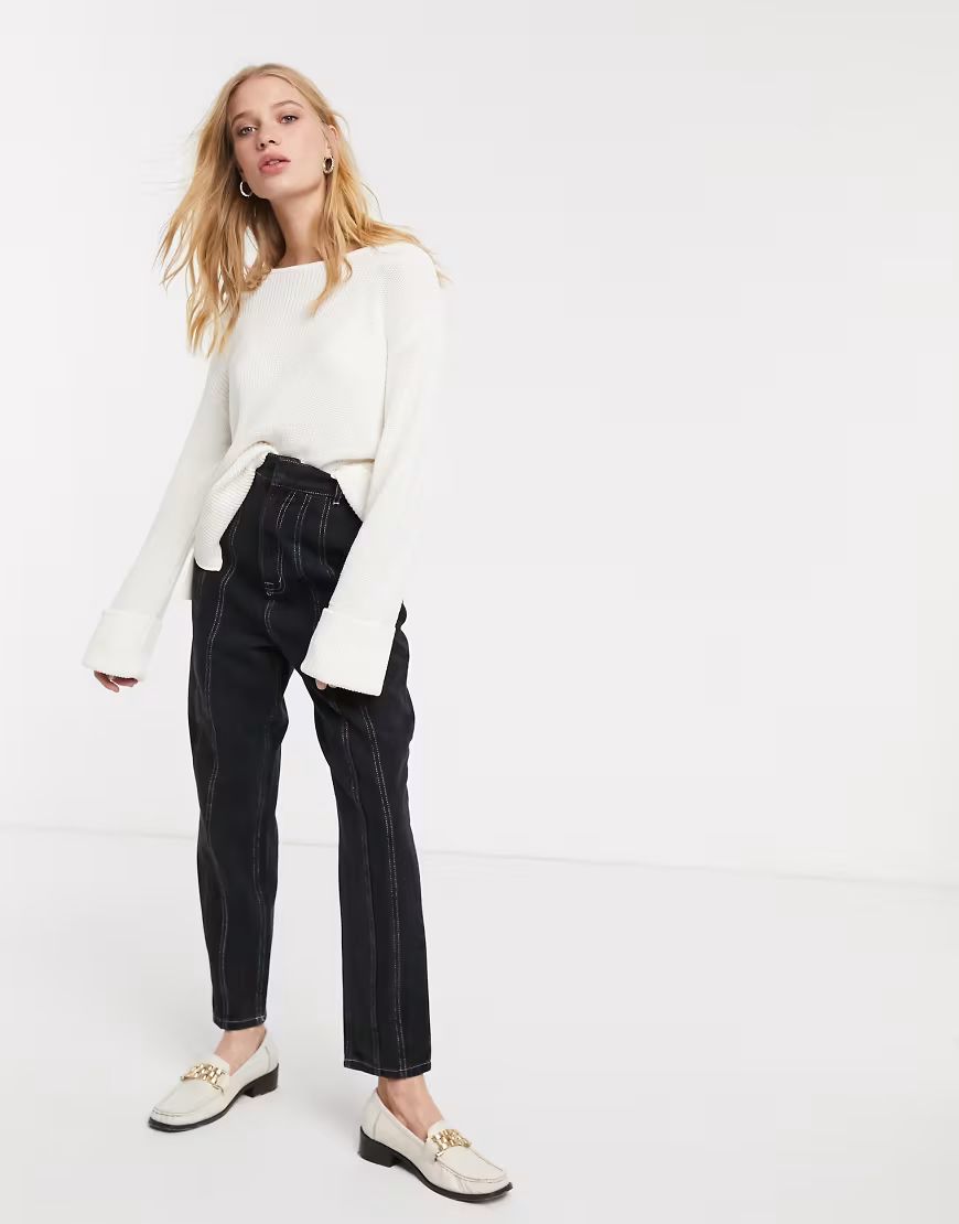 Weekday - Danna - Off-white sweater med rund hals-Creme | ASOS (Global)