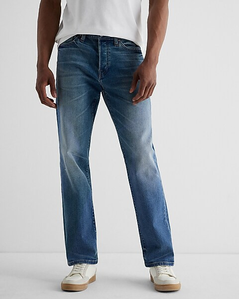 Straight Medium Wash Hyper Stretch Jeans | Express