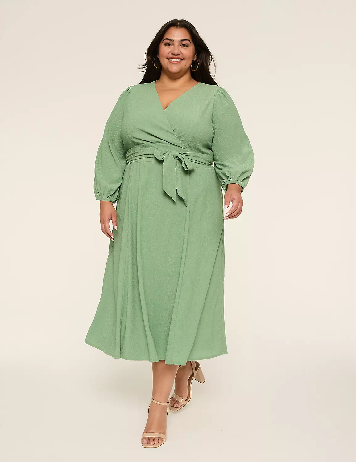 Lena Knit Wrap Midi Dress | Lane Bryant (US)