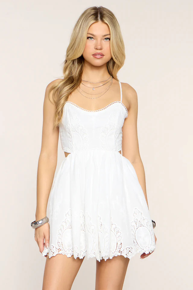 Sweet Day Plans Eyelet Open Back Mini Dress | Windsor Stores
