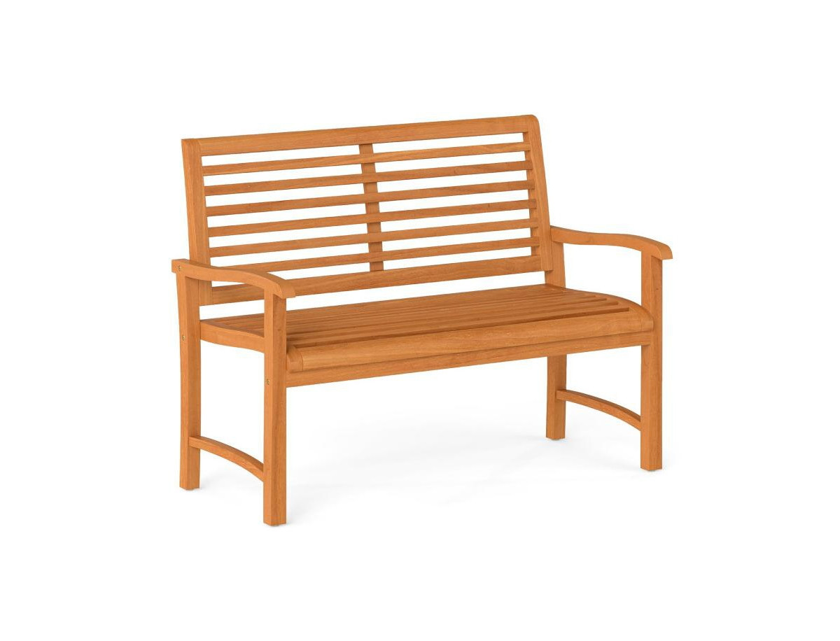 Slickblue Outdoor Teak Wood Garden Bench with Slatted Back and Seat - Light Brown | Macy's