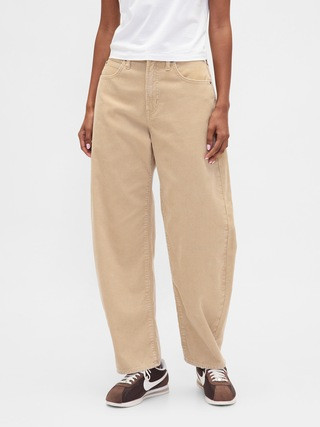 High Rise Corduroy Barrel Pants | Gap (US)