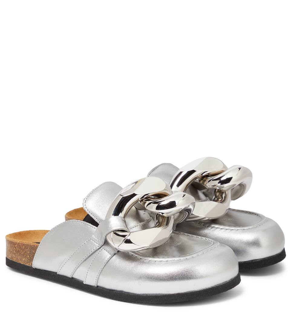 Embellished metallic leather slippers | Mytheresa (US/CA)