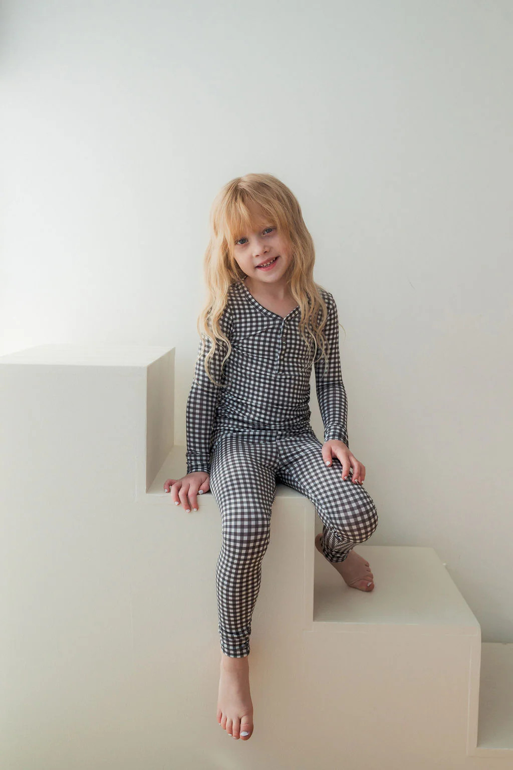 Bamboo Two Piece Pajamas | Green Gingham | Forever French