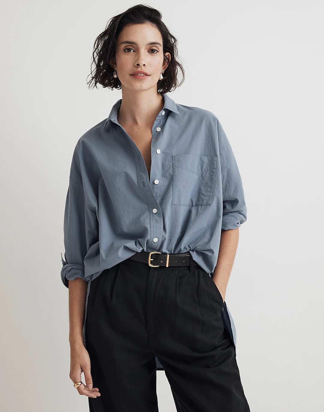 The Signature Poplin Oversized Shirt | Madewell