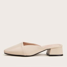 Square Toe Chunky Heeled Mules | SHEIN
