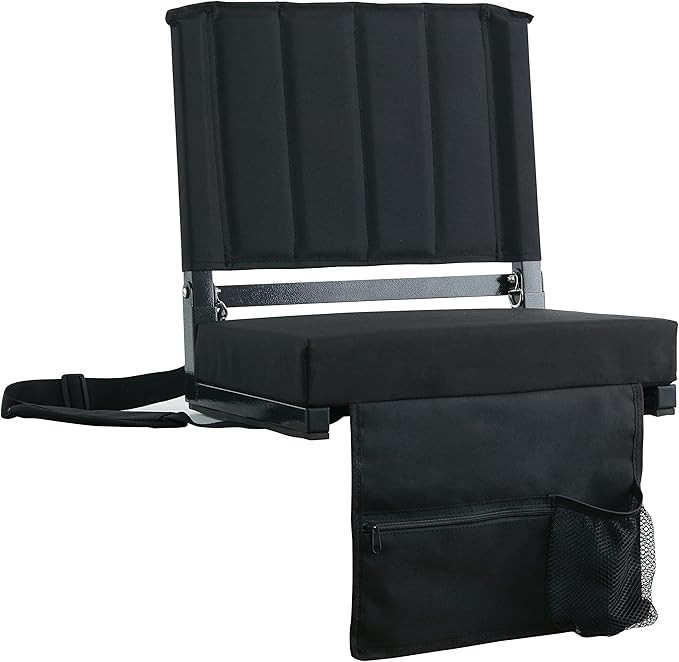 SPORT BEATS Stadium Seats with Back Support Bleacher Chairs with Back and Cushion Thick Padded Bl... | Amazon (US)