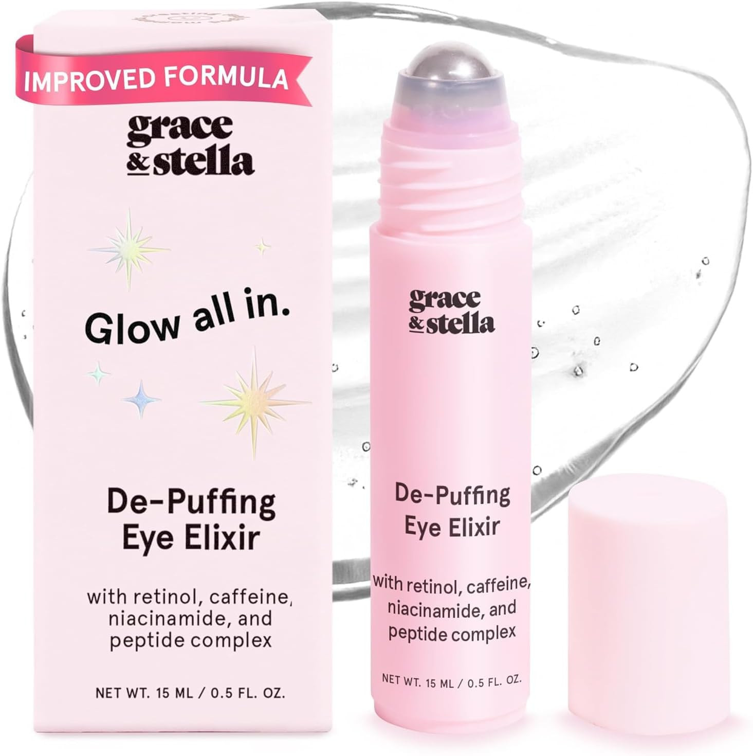 grace & stella Eye Serum Roller - Under Eye Brightener - Caffeine Eye Cream for Dark Circles, Puffy Eyes, Eye Bags, Wrinkles - Eye Roller with Retinol & Niacinamide - Vegan Skincare (15ml/0.51 floz) | Amazon (CA)