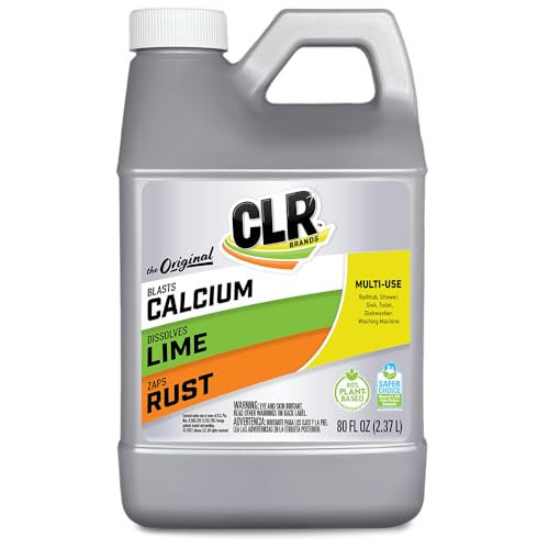 CLR Calcium, Lime & Rust Remover, Blasts Calcium, Dissolves Lime Deposits, Zaps Stubborn Rust Stains and Hard Water Deposits, 80 Ounce Bottle | Amazon (US)