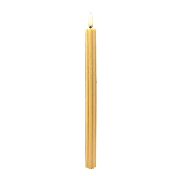 Mainstays Paraffin Wax 10" Ribbed Taper Candle, Unscented, Orange | Walmart (US)