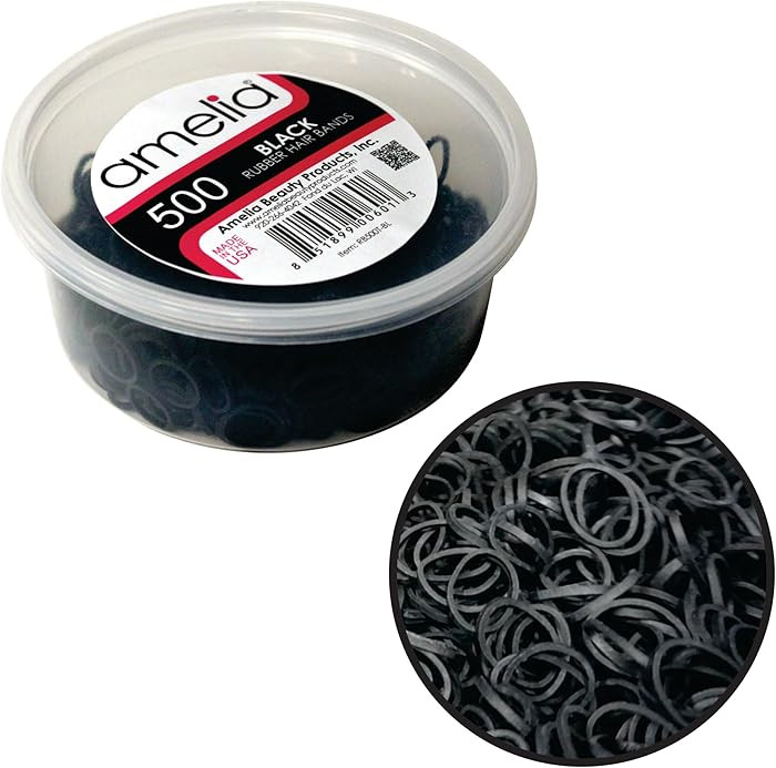 Amelia Beauty | 500 Count 1/2" Rubber Bands | Premium US Made Rubber Hair Ties | Ideal for Ponyta... | Amazon (US)