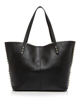 Rebecca Minkoff 245572 Womens Leather Studded Unlined Tote Bag Black | eBay AU