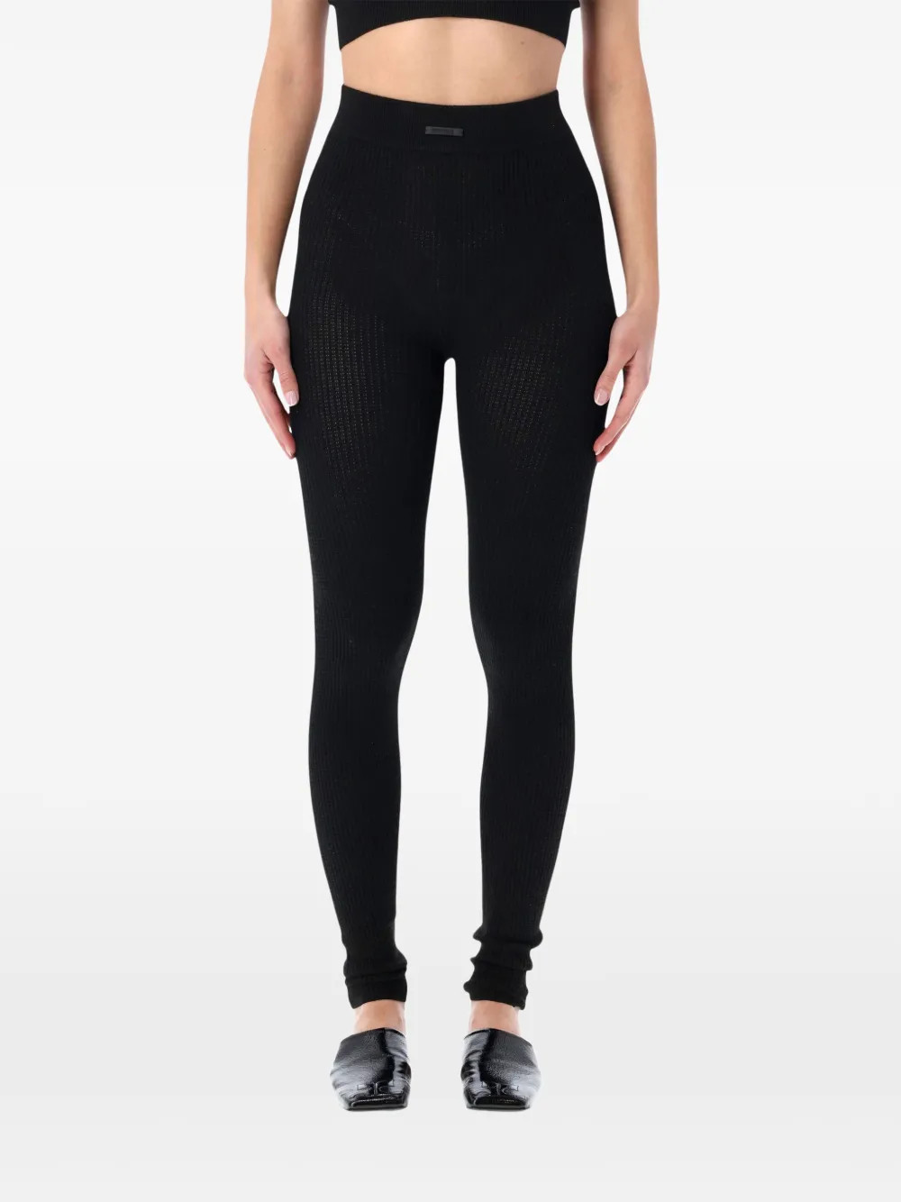 FEAR OF GOD ESSENTIALS waffle leggings - Black | Farfetch Global