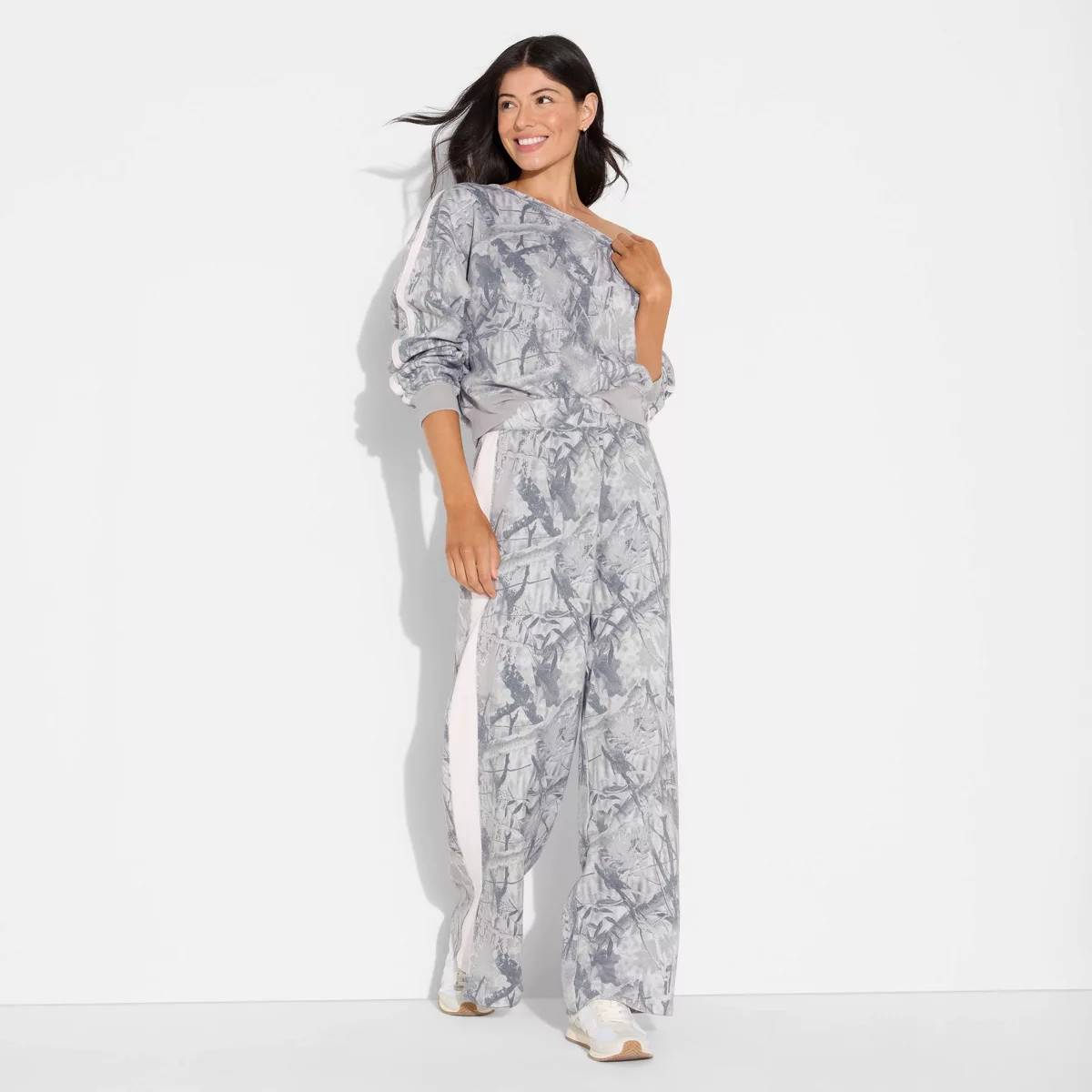 Women's Camo Graphic Pull-On Pants - Gray | Target