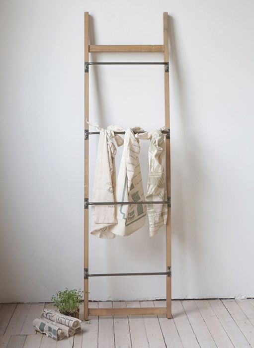 Metal and Wood Ladder Wall Rack | Antique Farm House