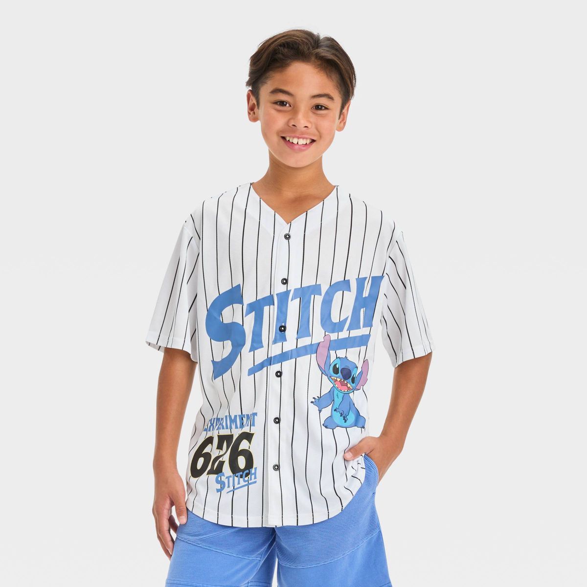 Boys' Lilo & Stitch Baseball Jersey - White | Target