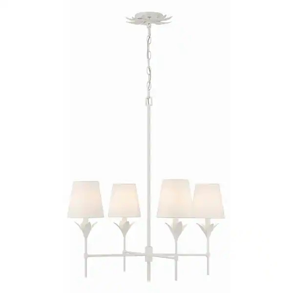 Broche 4 Light Matte White Chandelier - 28"W x 28"H x 28"D | Bed Bath & Beyond
