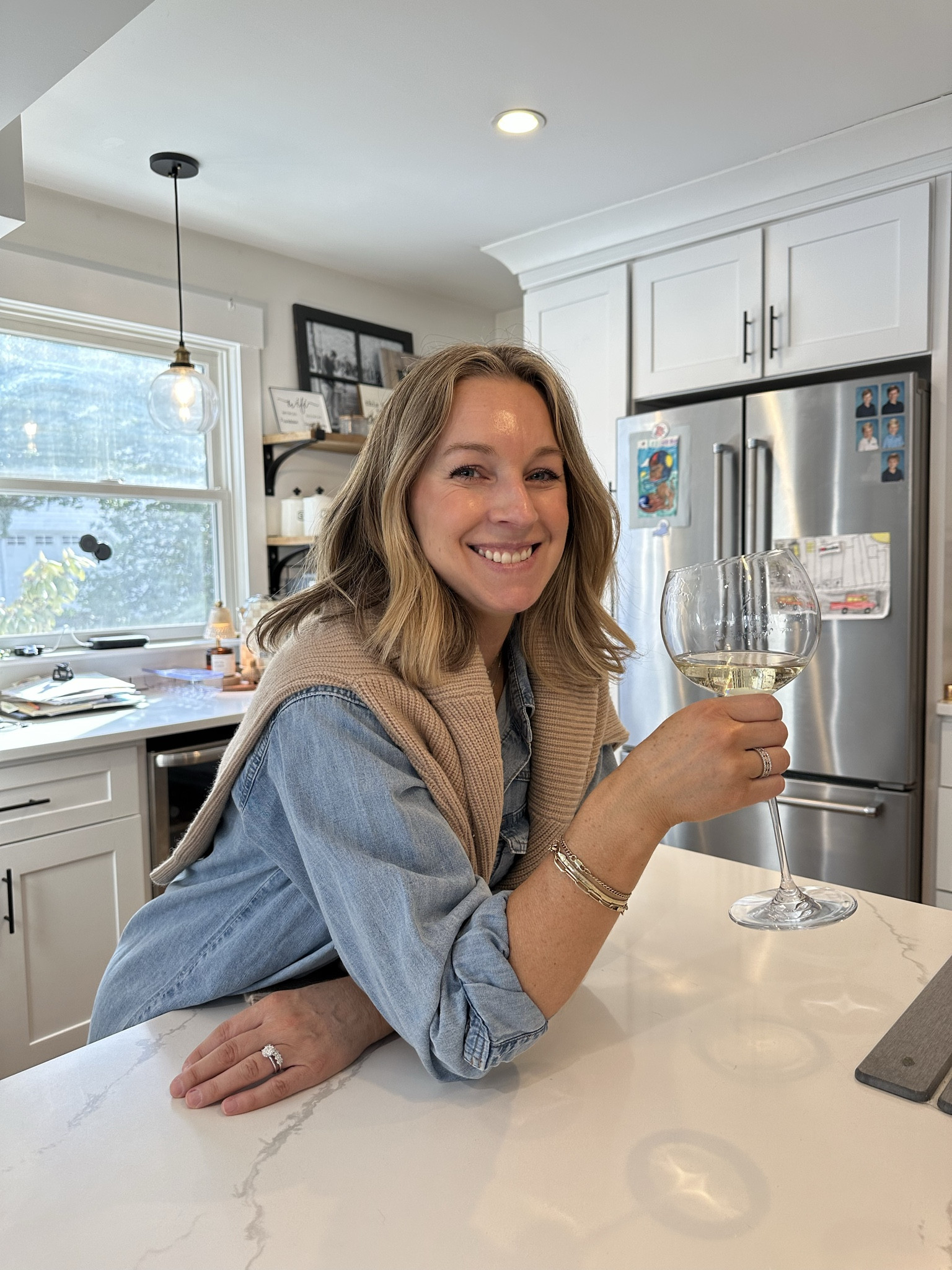 Ootd for my father in laws birthday! Low key at the house. Relaxed yet elevated casual. Medium tops but you can definitely die down in the denim. Medium petite pants and they don’t touch the ground  

#LTKdayinmylife #LTKstorytime #LTKootd