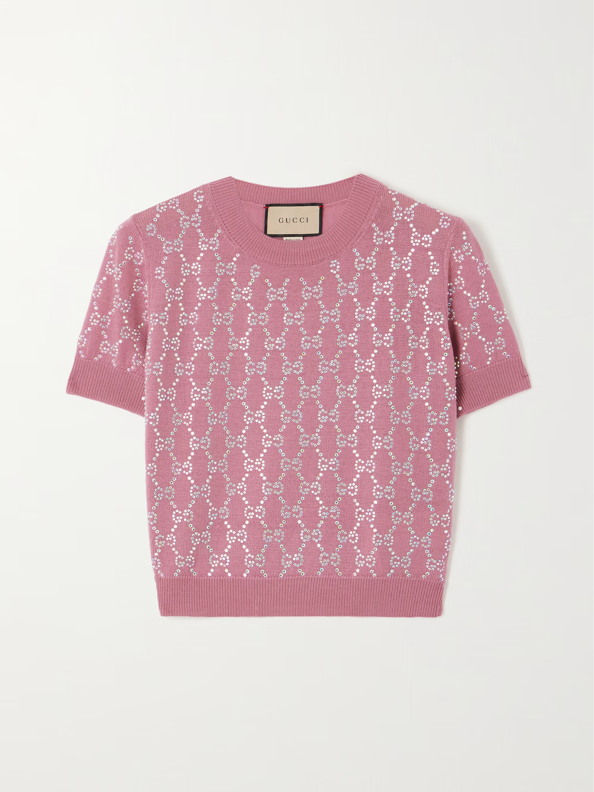 Cropped crystal-embellished wool sweater | NET-A-PORTER (US)