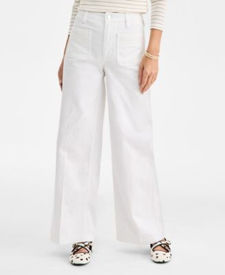 Women's Patch-Pocket High Rise Wide-Leg Jeans | Macy's