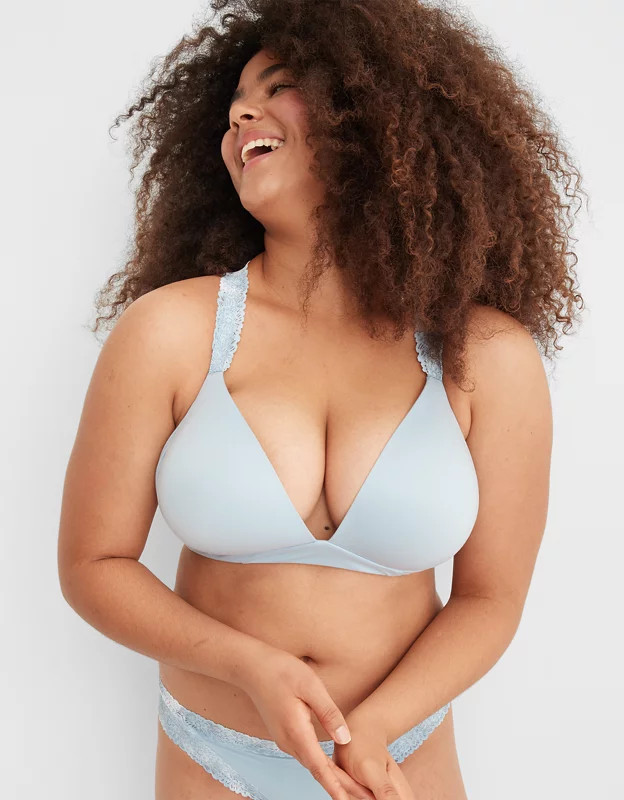 Aerie Real Sunnie Wireless Lightly Lined Blossom Lace Strap Bra | American Eagle Outfitters (US & CA)
