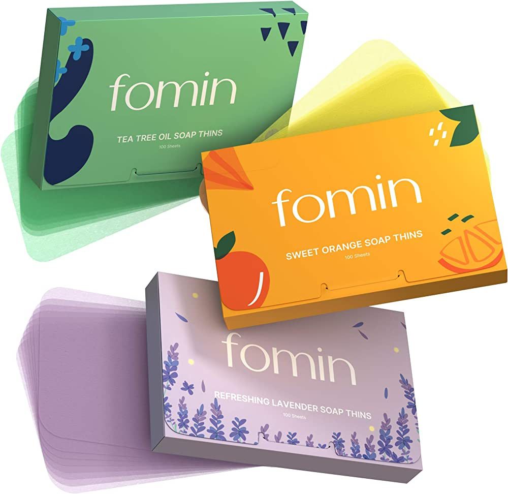 FOMIN - Antibacterial Paper Soap Sheets for Hand Washing - (300 Sheets) Orange, Tea Tree, Lavende... | Amazon (US)