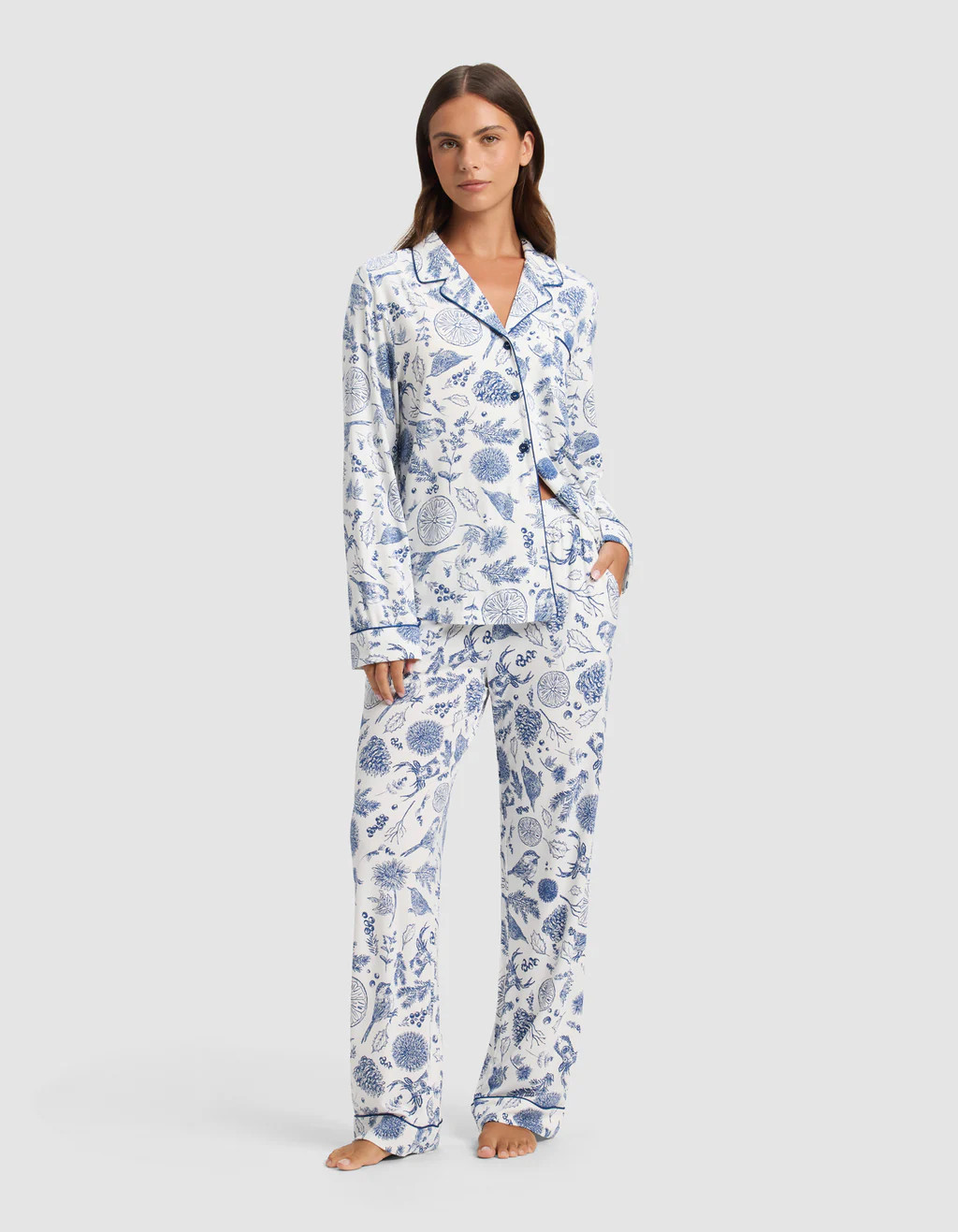 Women's Bamboo Stretch-Knit Long Sleeve Pajama Set | Cozy Earth