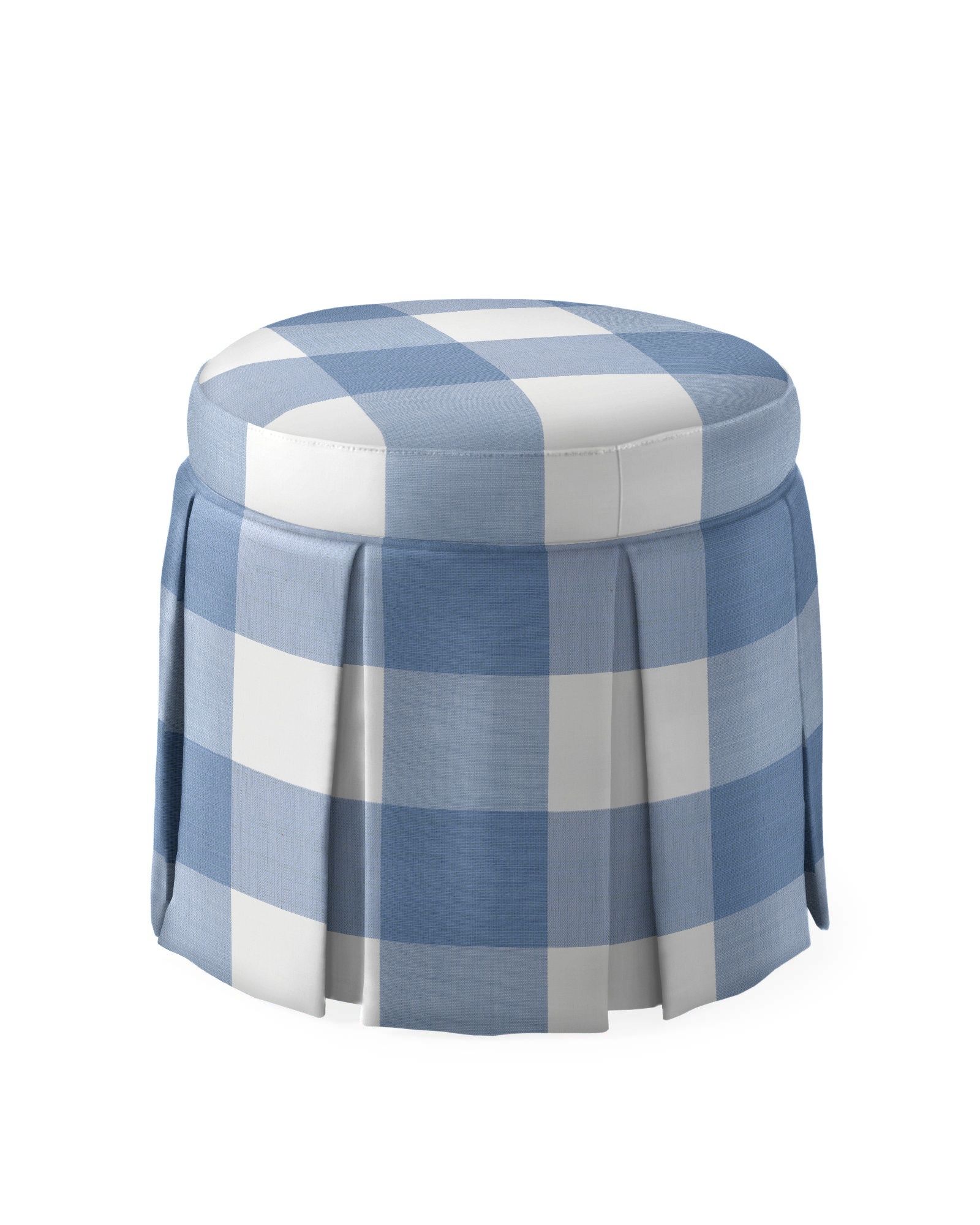 Harrison Round Stool - Skirted | Serena and Lily