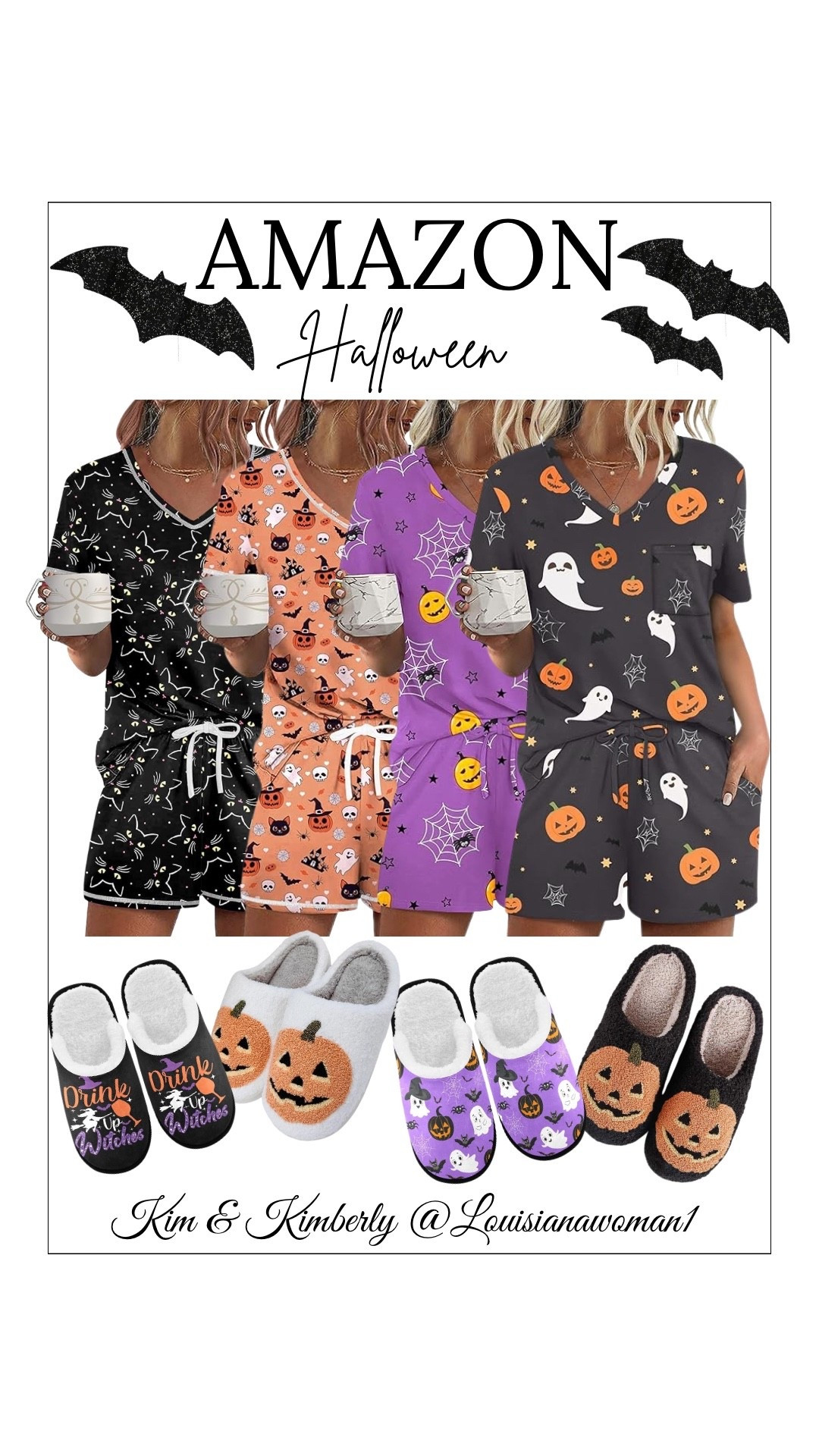 🎃Amazon Halloween Women’s Pajamas & Slippers #LTK #Amazon #Halloween #Finds 
#amazonfinds #LTKwomen #spookyseason #boo #ghosts #pumpkins #bats #blackcat #spider #web
#happyhalloween #women #pajamas #pjs #slippers 

#LTKActive #LTKStyleTip #LTKSeasonal