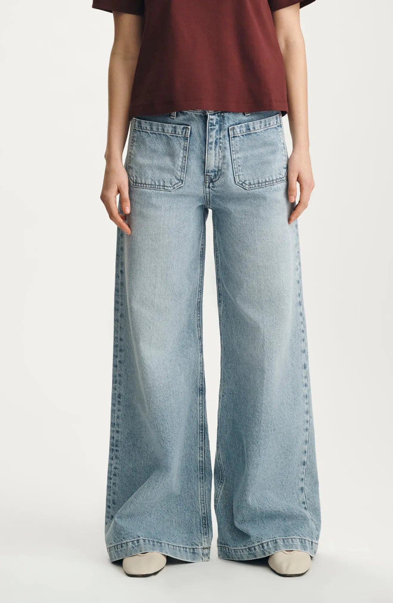Mavi Jeans Christine Patch Pocket Wide Leg Jeans (Women) | Nordstrom | Nordstrom