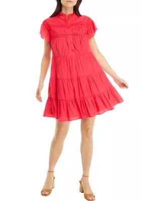 Crown & Ivy™ Women's Flutter Sleeve Pintuck Dress | Belk