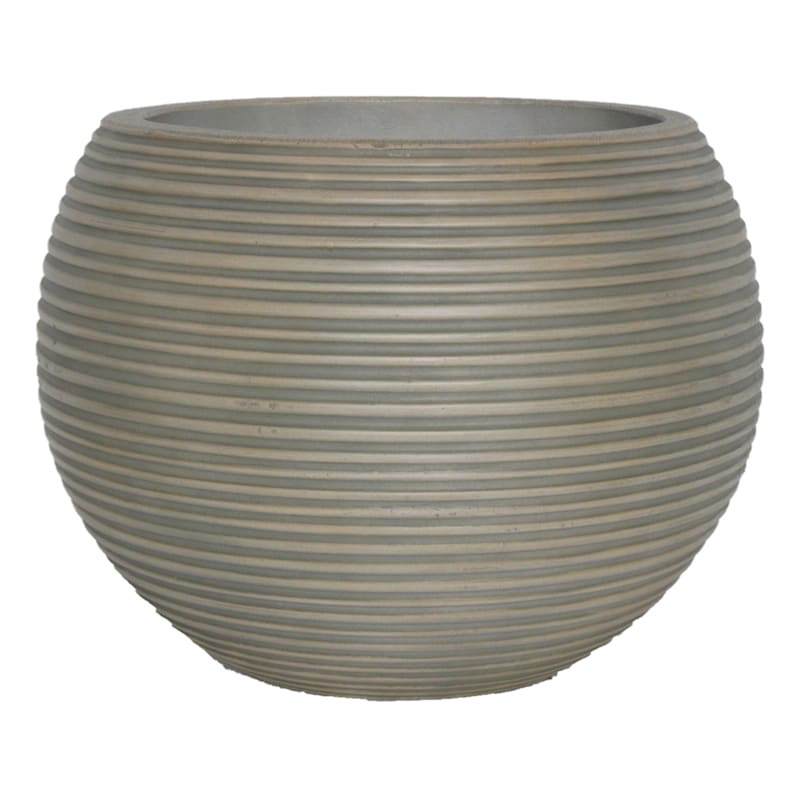 Round Natural Ribbed Pot, Large | At Home