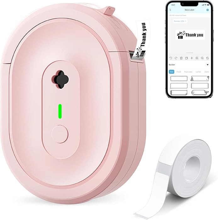 N12 Label Maker Machine with Waterproof Tape Mini Label Printer, Pink | Amazon (US)