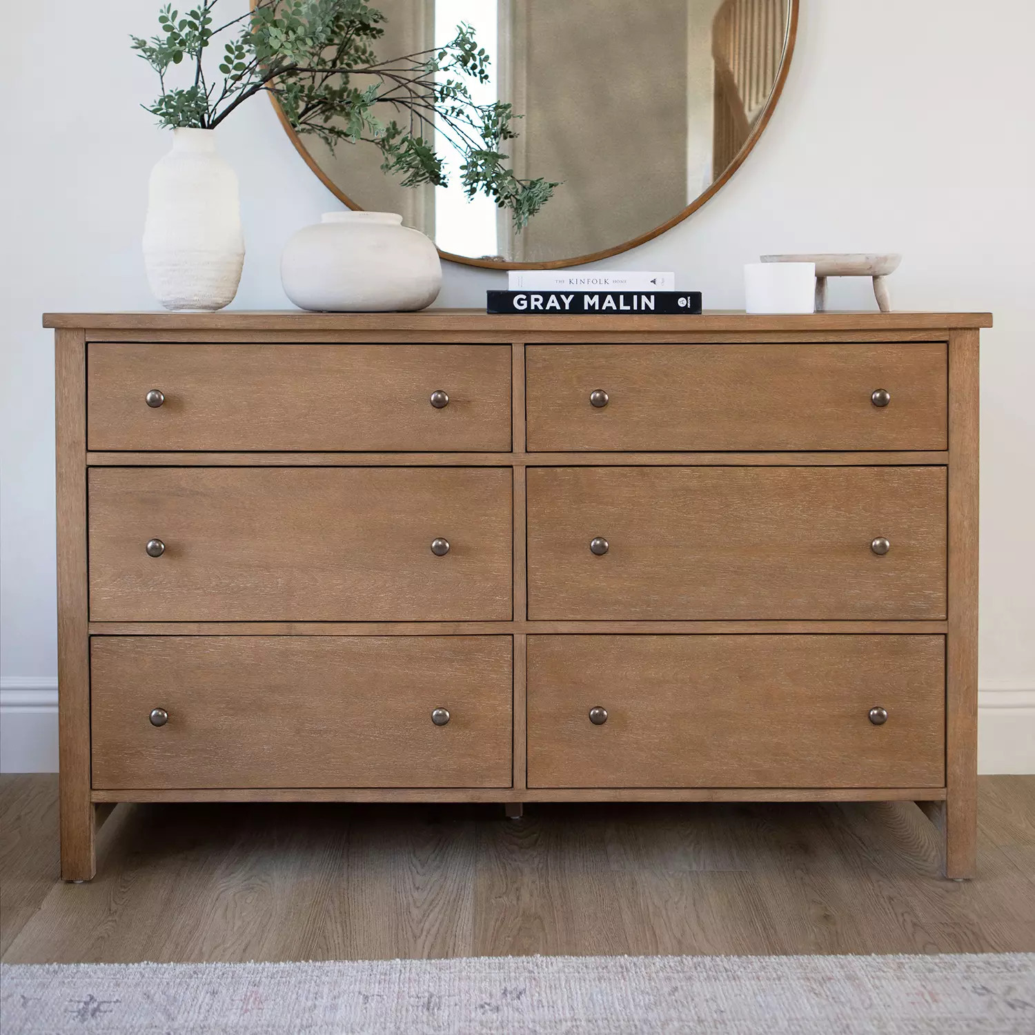 details by Becki Owens 6-Drawer Ren Dresser, Distressed Natural Wood Finish | Sam's Club
