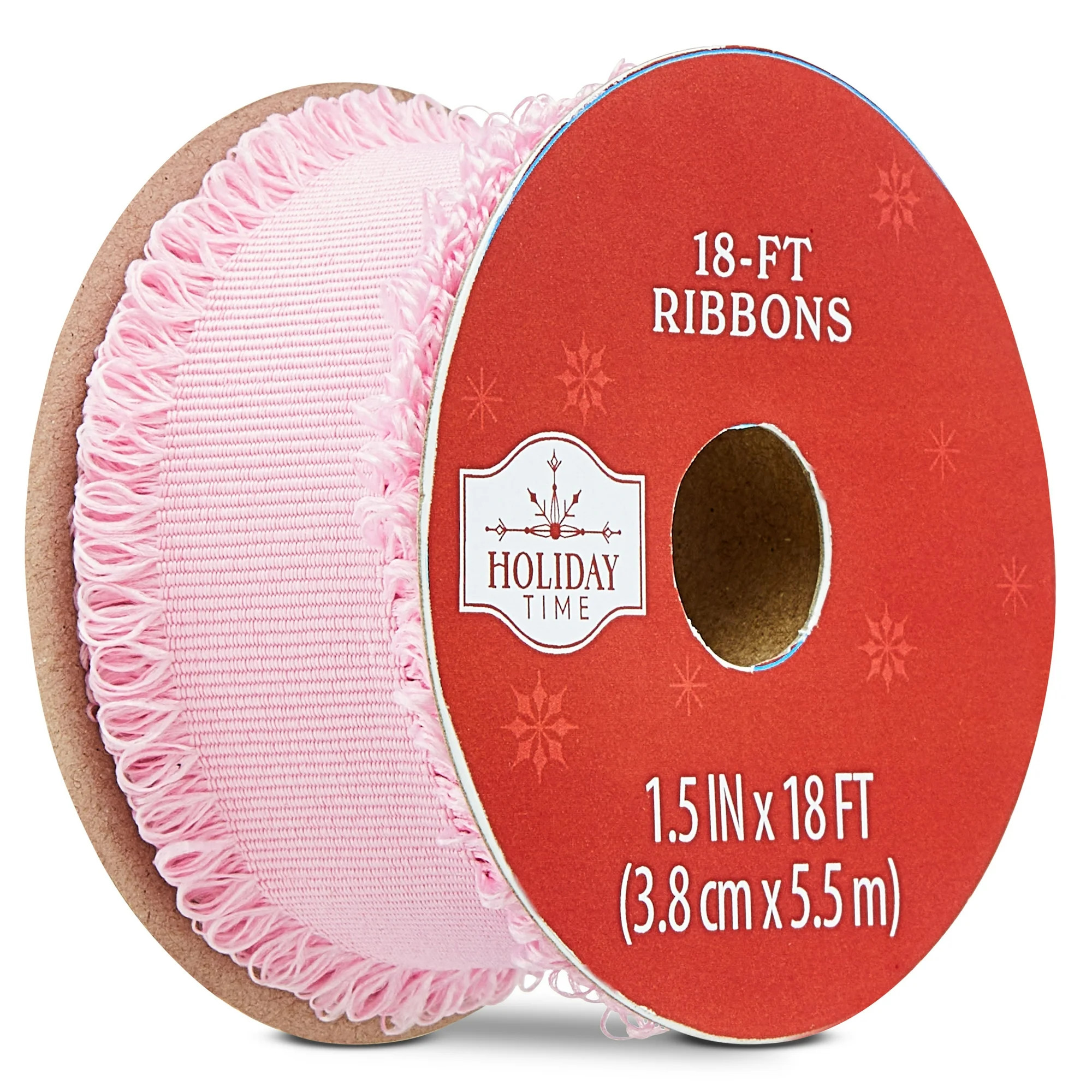 Fringe Christmas Ribbon, Pink, 1.5" x 18', by Holiday Time | Walmart (US)