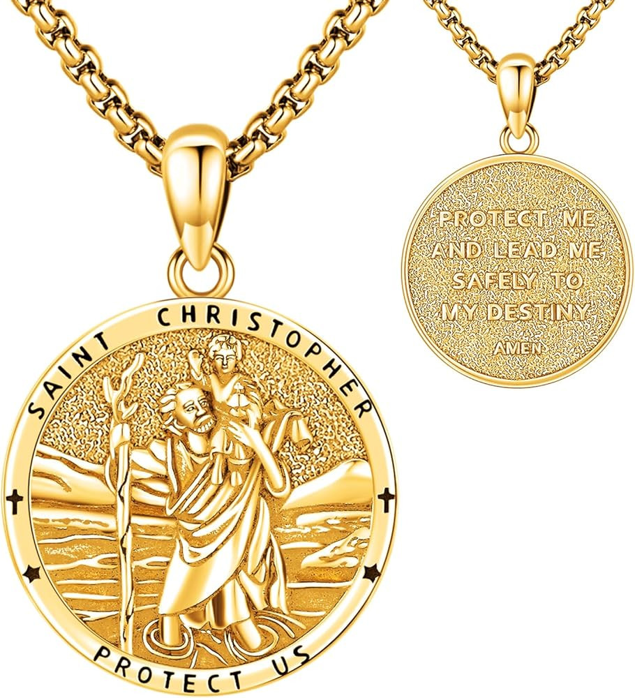 Eusense St Michael/St Christopher/St Benedict/Saint Jude/Virgin Mary Miraculous Medal/Jesus Cross... | Amazon (US)